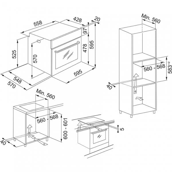 Franke FORNO NERO 2 MAN.+PROGRAMMATORE 8 Funz. SMART LINEAR 116.0609.447 FRANKE FKFSL86HBK