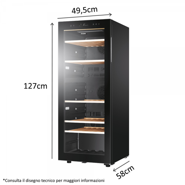 CANTINETTE Haier CANTINA VINO H 1270W 495 D 580 79 BOTT BLACK CL. G