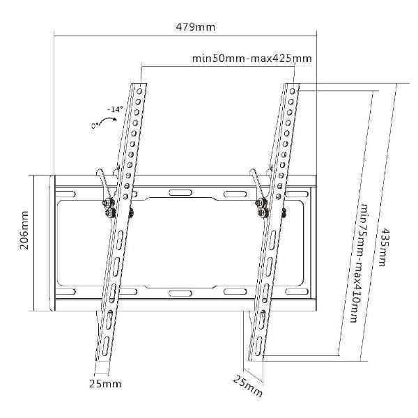 SUPPORTI TV/MONITOR Equip STAFFA MONITOR 32/55 POLL. TILT 650311C