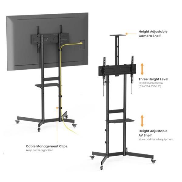SUPPORTI TV/MONITOR Equip 37 -70 ECONOMY TV TROLLEY CAMERA 650636