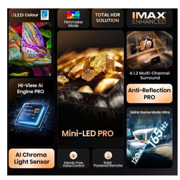 TV e Hotel TV Hisense 65 U8Q MINI LED 4K UHD SMART 165HZ 65U8Q