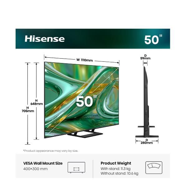 TV e Hotel TV Hisense 50 E89S MINI LED 4K UHD VIDAA 144HZ 50E89S