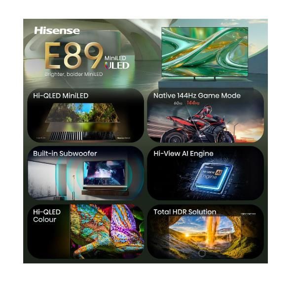 TV e Hotel TV Hisense 50 E89S MINI LED 4K UHD 144HZ 50E89S