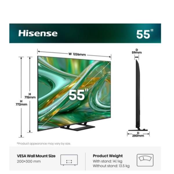 TV e Hotel TV Hisense 55 E89S MINI LED 4K UHD VIDAA 144HZ 55E89S