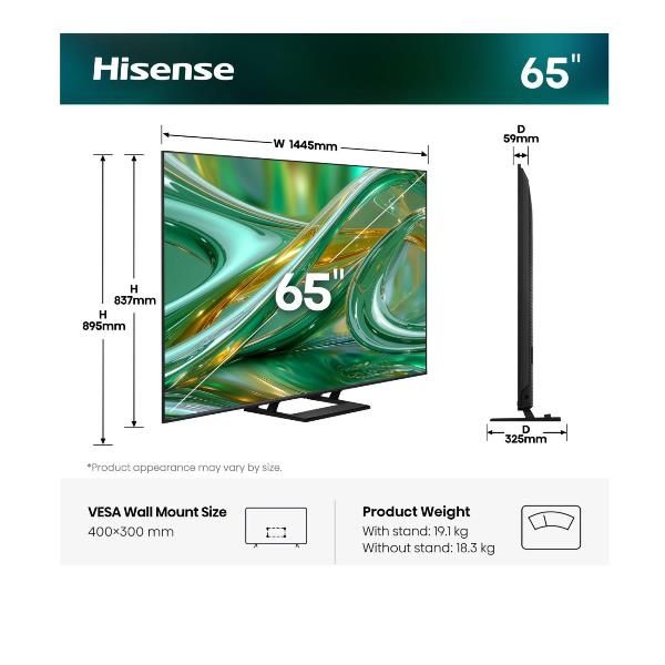 TV e Hotel TV Hisense 65 E89S MINI LED 4K UHD VIDAA 144HZ 65E89S