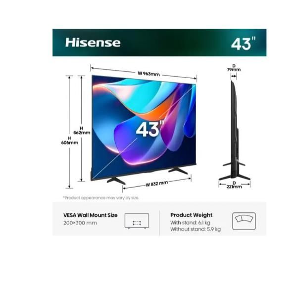 TV e Hotel TV Hisense 43 A69S 4K UHD SMART VIDAA 43A69S