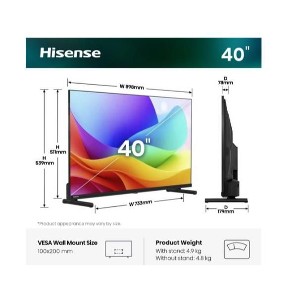 TV e Hotel TV Hisense 40 A59S QLED FHD SMART VIDAA 40A59S