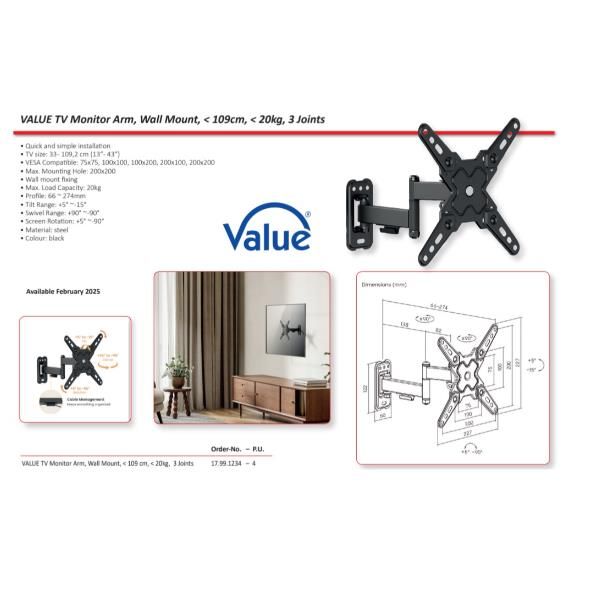 SUPPORTI TV/MONITOR Itb Solution STAFFA 3 SNODI RO17.99.1234