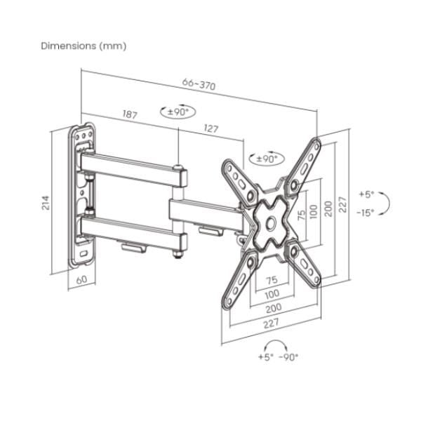 SUPPORTI TV/MONITOR Itb Solution STAFFA 3 SNODI RO17.99.1235