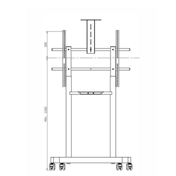 SUPPORTI TV/MONITOR Itb Solution CARRELLO 800 600 CON 2 MENSOLE OM07194