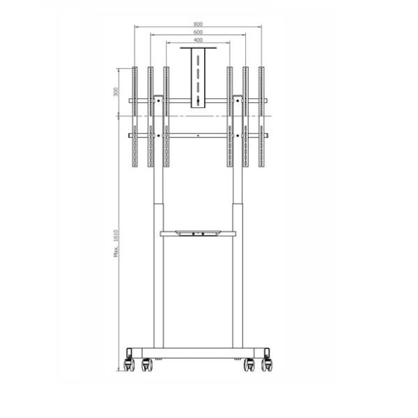 SUPPORTI TV/MONITOR Itb Solution CARRELLO 800 600 CON 2 MENSOLE OM07194
