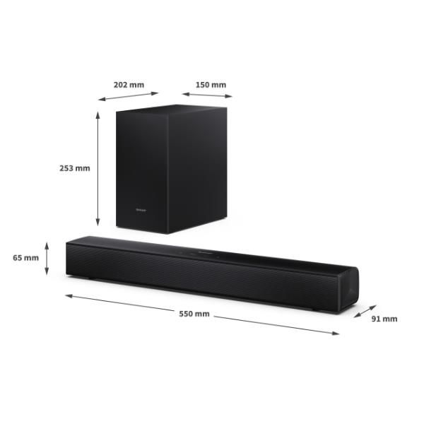 Home Cinema Sharp SOUNDBAR 2.1 55CM 180W SUB WIRELESS HT-SBW121