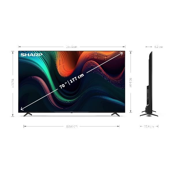 TV e Hotel TV Sharp $70 UHD 4K FRAMELESS SMART GOOGLETV 70GL4760E