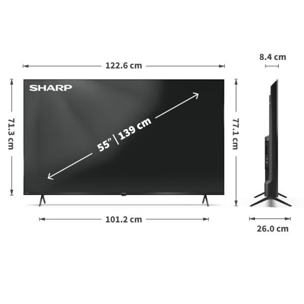 TV e Hotel TV Sharp 55 UHD 4K FRAMELESS SMART GOOGLE TV 55HL4265E