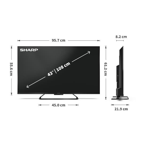 TV e Hotel TV Sharp 43 HR7 UHD 4K GOOGLE TV QLED 144HZ