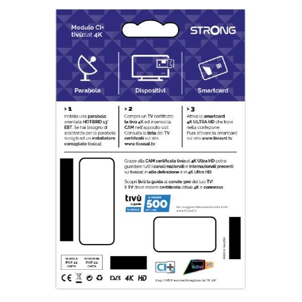Accessori Televisori e Home Cinema Strong CAM TIVUSAT 4K CERTIFICATA CAM4KTIVUSAT