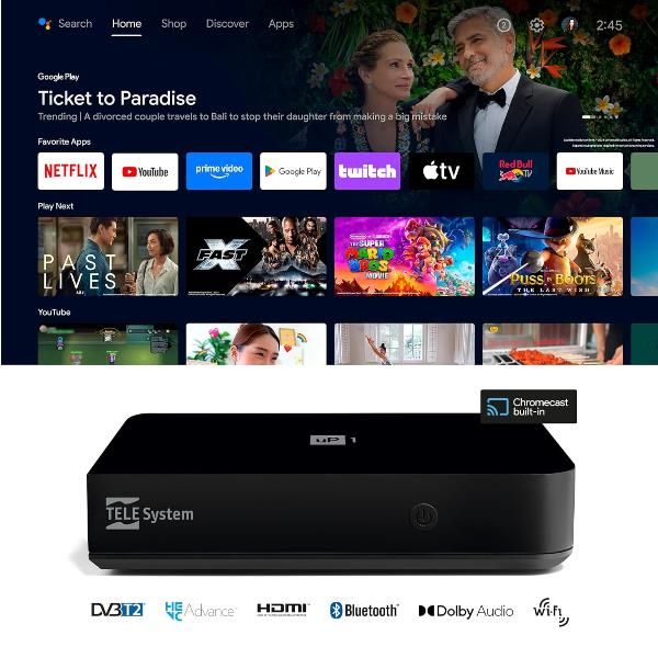 Decoder Telesystem SMART BOX UP1 4K ANDROID TV T2 21005356