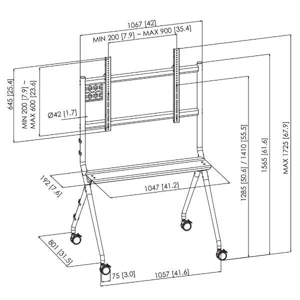SUPPORTI TV/MONITOR Vogels T1011 B CARRELLO DISPLAY 86 8OKG VOG7410110
