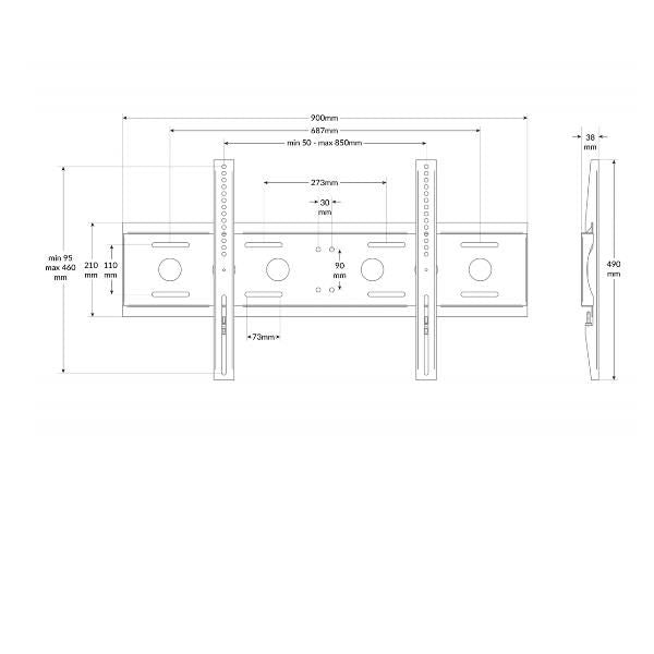 SUPPORTI TV/MONITOR Prodotti Bulk UNIVERSAL FLAT WALL MOUNT 50-86 LKBR77